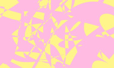 Yüksek Karşıtlık Pembesi ve Sarı Pop Sanatı Biçiminde Jagged Geometrik Şekillerle Kalın Arkaplan