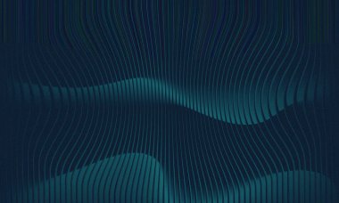 Dalgalı Çizgiler ve Taneli Gürültü Dokusuyla Soyut Karanlık Teal Arkaplanı