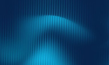 Parlak Dikey Çizgiler ve Fütüristik Metalik Gradyan ile Soyut Mavi 3D Dalgalı Kaburgalı Doku Arkaplanı