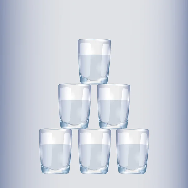 Lege glazen drinkbeker. Transparant glas. — Stockvector