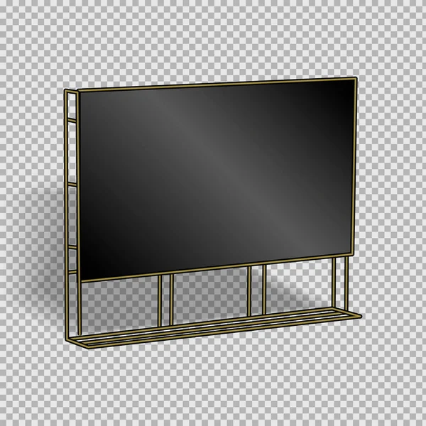 Banner stand de cor preta em um fundo transparente. Mockup. Objeto vetorial isolado. EPS 10 —  Vetores de Stock