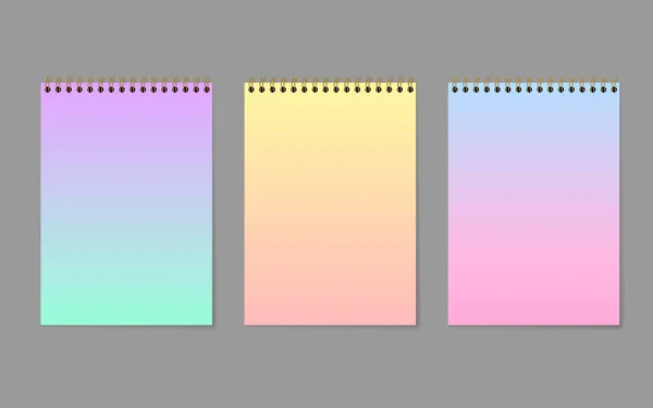 Цветные чистые блокноты. Грустная тетрадь. Векторные объекты изоляции на сером фоне. — стоковый вектор