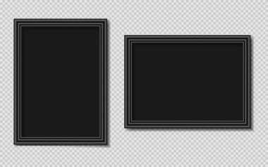 Saydam bir arkaplanda resimler veya fotoğraflar için çerçeveler. EPS 10