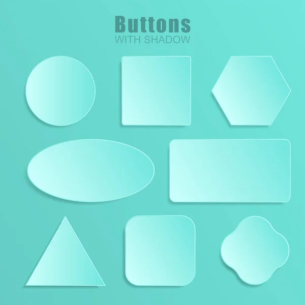 Vecteur Réaliste Couleur Turquoise Mat Symbole Boutons Web Mis Isolé — Image vectorielle