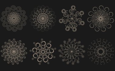 Vintage Sunbusrt seti. Geometrik Şekiller ve Işık Işını Koleksiyonu. Hipster Style Frames. EPS 10