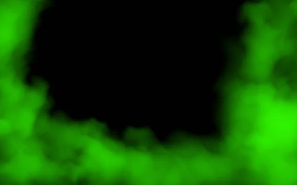 Grüner Nebel Oder Rauchfarbe Isoliert Transparenten Spezialeffekt Grüner Vektor Trübung — Stockvektor