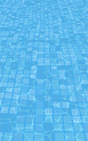 Wassertextur im Pool. Perspektivischer Blick. Blaues klares Wasser — Stockvektor