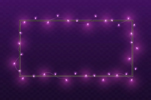 Mor çerçeveli ışıklardan çelenk