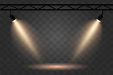 Spot ışığı efektlerinin canlı bir koleksiyonu. Bir vektör kaplama etkisi elementleri kümesi.