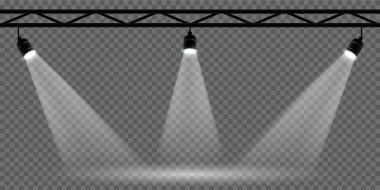 Spot ışığı efektlerinin canlı bir koleksiyonu. Bir vektör kaplama etkisi elementleri kümesi.