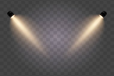 Spot ışığı efektlerinin canlı bir koleksiyonu. Bir vektör kaplama etkisi elementleri kümesi.