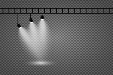 Spot ışığı efektlerinin canlı bir koleksiyonu. Bir vektör kaplama etkisi elementleri kümesi.