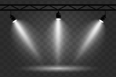 Spot ışığı efektlerinin canlı bir koleksiyonu. Bir vektör kaplama etkisi elementleri kümesi.