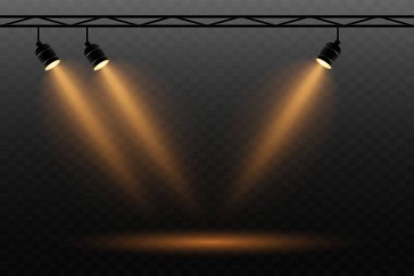 Spot ışığı efektlerinin canlı bir koleksiyonu. Bir vektör kaplama etkisi elementleri kümesi.