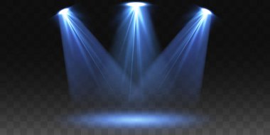 Spot ışığı efektlerinin canlı bir koleksiyonu. Bir vektör kaplama etkisi elementleri kümesi.