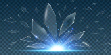 Şeffaf Arkaplanda Parlayan Cam Kristal Soyut Şekil İzole Edildi