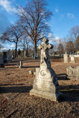 Linwood Mezarlığı manzarası Haverhill MA. Mezarlık 1830 'da kuruldu. Birçok eski ve ilginç mezar ve mezarı olan tarihi bir yer..