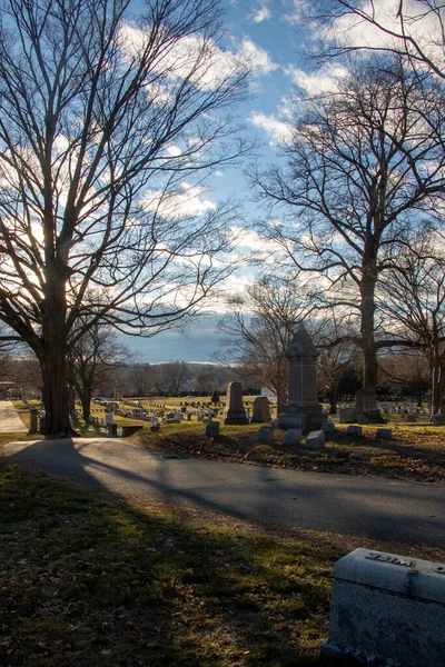 Paisaje Del Cementerio Linwood Haverhill Cementerio Fundado 1830 Sitio Histórico —  Fotos de Stock