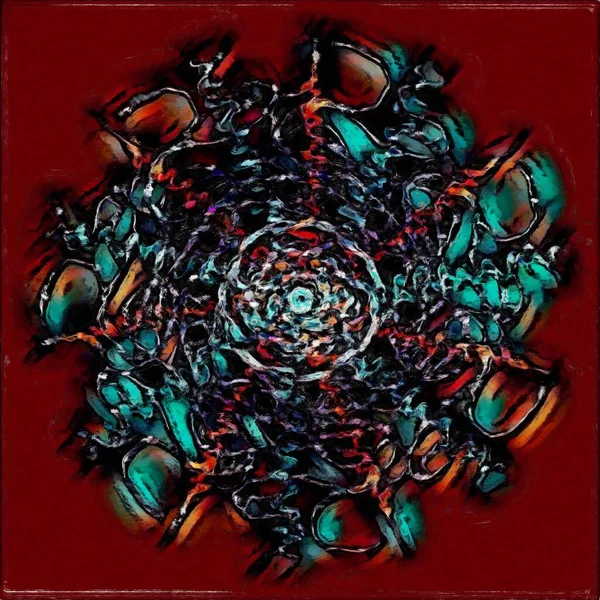 Kleurrijk Geschilderd Mandala Wallpaper — Stockfoto