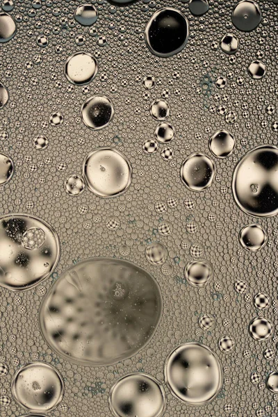 Schwarz Und Weiß Und Wasser Abstrakte Hintergrundtextur Ölblasen Und Kleckse — Stockfoto