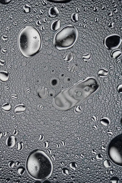 Black White Oil Water Abstract Wallpaper Background Texture Oil Bubbles — Stock Photo, Image