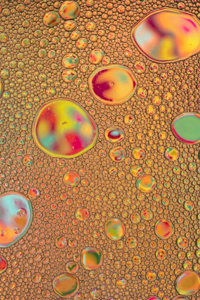 Rainbow Oil Water Abstract Behang Achtergrond Textuur Olie Bubbels Blobs — Stockfoto