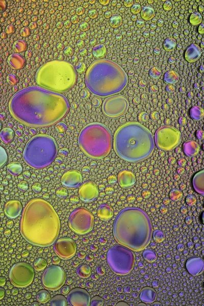 Rainbow Oil Water Abstract Behang Achtergrond Textuur Olie Bubbels Blobs — Stockfoto