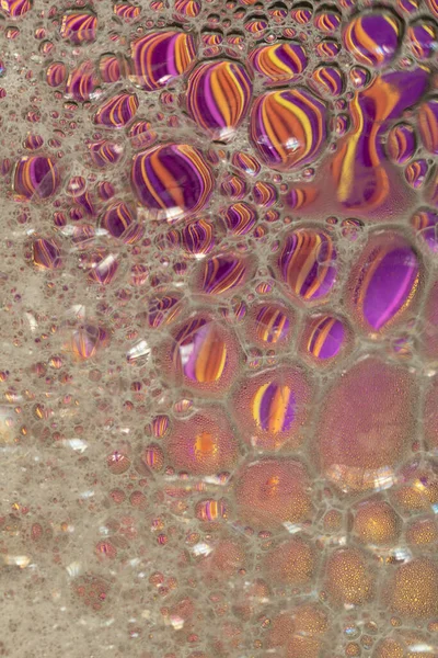 Lila Orange Suds Hintergrundtextur Blasen Mit Vielen Lebendigen Schönen Farben — Stockfoto