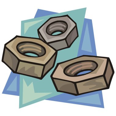 Çizgi film tarzında gri ve kahverengi tonları olan üç uğursuz fındık tasviri. 