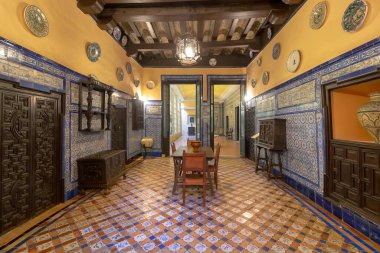 Seville, İspanya - 13 Ocak 2019: Seville, Endülüs, İspanya 'daki Lebrija Kontesi Sarayı