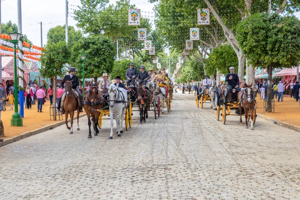 Sevilla Spanien Mai 2019 Pferdekutsche Während Der April Messe Von — Stockfoto