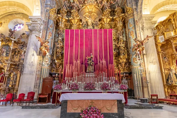 Sewilla Hiszpania Stycznia 2019 Ołtarz Główny Kościoła Salvador Sewilli Andaluzja — Zdjęcie stockowe