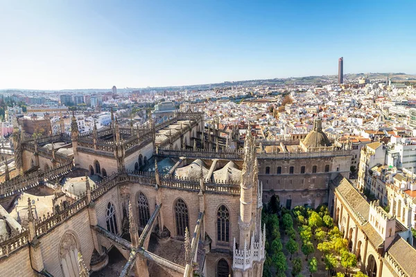 Vista Aérea Ciudad Sevilla Catedral Santa María Sede Sevilla Desde —  Fotos de Stock