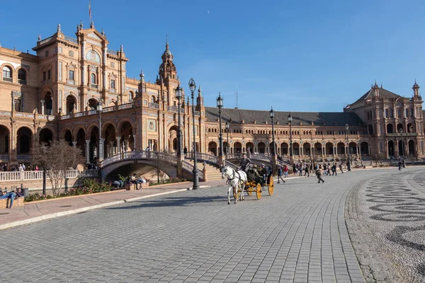 Seville Spanya Aralık 2018 Spanya Meydanı Plaza Espana Sevilla Spanya — Stok fotoğraf