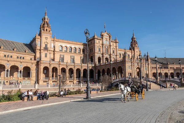 Seville Spanya Aralık 2018 Spanya Meydanı Plaza Espana Sevilla Spanya — Stok fotoğraf