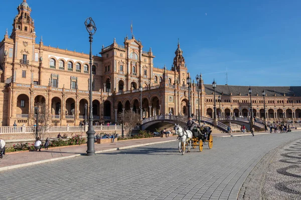 Seville Spanya Aralık 2018 Spanya Meydanı Plaza Espana Sevilla Spanya — Stok fotoğraf