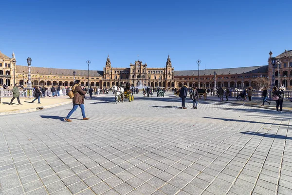 Seville Spanya Aralık 2017 Spanya Meydanı Plaza Espana Sevilla Spanya — Stok fotoğraf