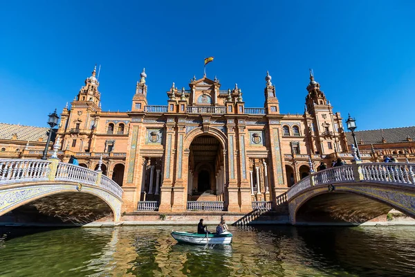 Seville Spanya Aralık 2017 Spanya Meydanı Plaza Espana Seville Spanya — Stok fotoğraf