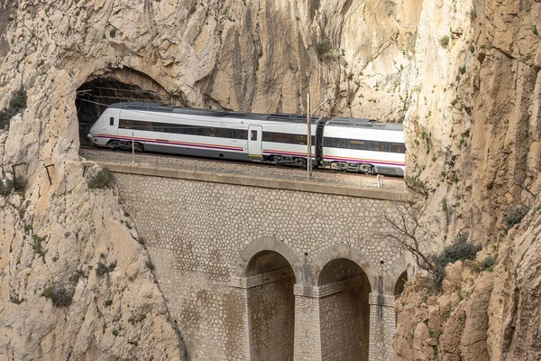 Málaga Espanha Março 2019 Trem Renfe Classe 120 Operador Ferroviário — Fotografia de Stock