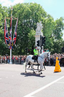 26 Mayıs 2005 'te Buckingham Sarayı' nda polis memurları nöbet değiştirdi.