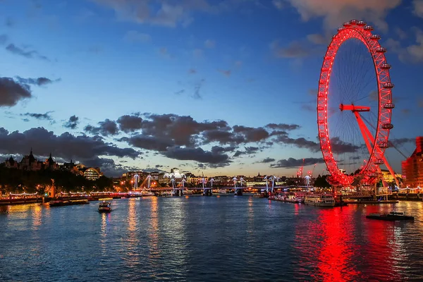 London Eye Noite — Fotografia de Stock