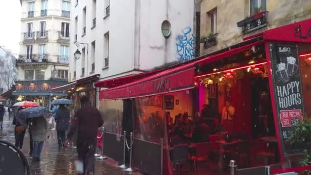 Paris França Março 2018 Início Neve Paris Perto Museu Louvre — Vídeo de Stock