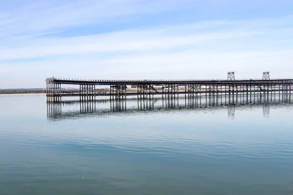 Günbatımında Tinto Rıhtımı Olarak Bilinen Maden Iskelesi Muelle Del Tinto — Stok fotoğraf