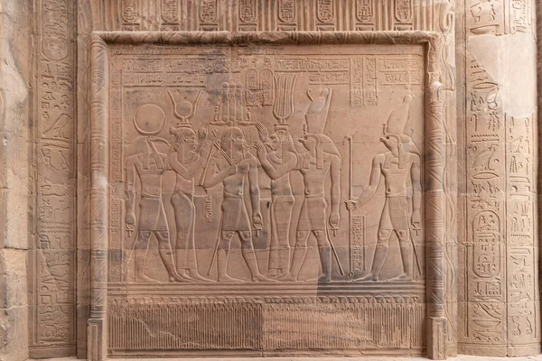 Иероглифы Руинах Храма Ком Омбо Реке Нил Египет — стоковое фото