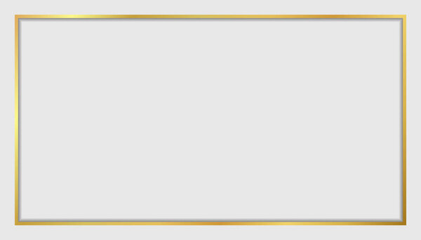 Decorative golden realistic border highlight and underline. gold shiny glowing luxury rectangle frame. rectangle gold frame