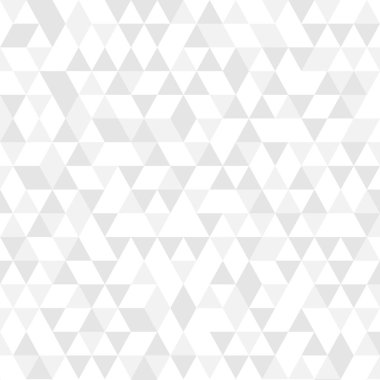 Beyaz üçgen mozaik, soyut, pürüzsüz desen. Gri üçgen mozaik model vektörü. Geometrik çokgen arka plan. Geometrik şekillerin soyut retro deseni