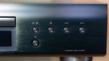 80 'lerin Analog Müzik Retro' sunun Siyah HiFi ekipmanlarının detayları. Yüksek kalite fotoğraf