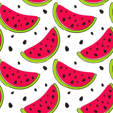 Karpuz parlak desen - içecek, vitamin veya doğal gıda kaplama dekorasyonu - vektör arka plan