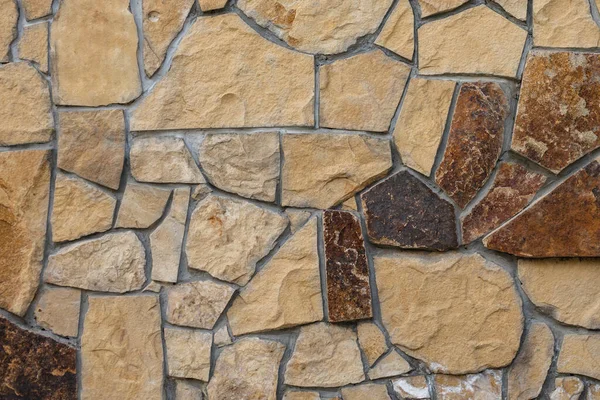 Decorative Wall Rocks Texture Wall Many Stones Heterogeneous Shapes — Stock Photo, Image