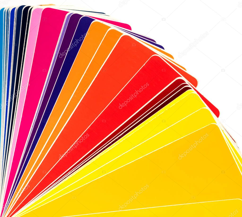 fan of colored vinyl film for design and car pasting. White background